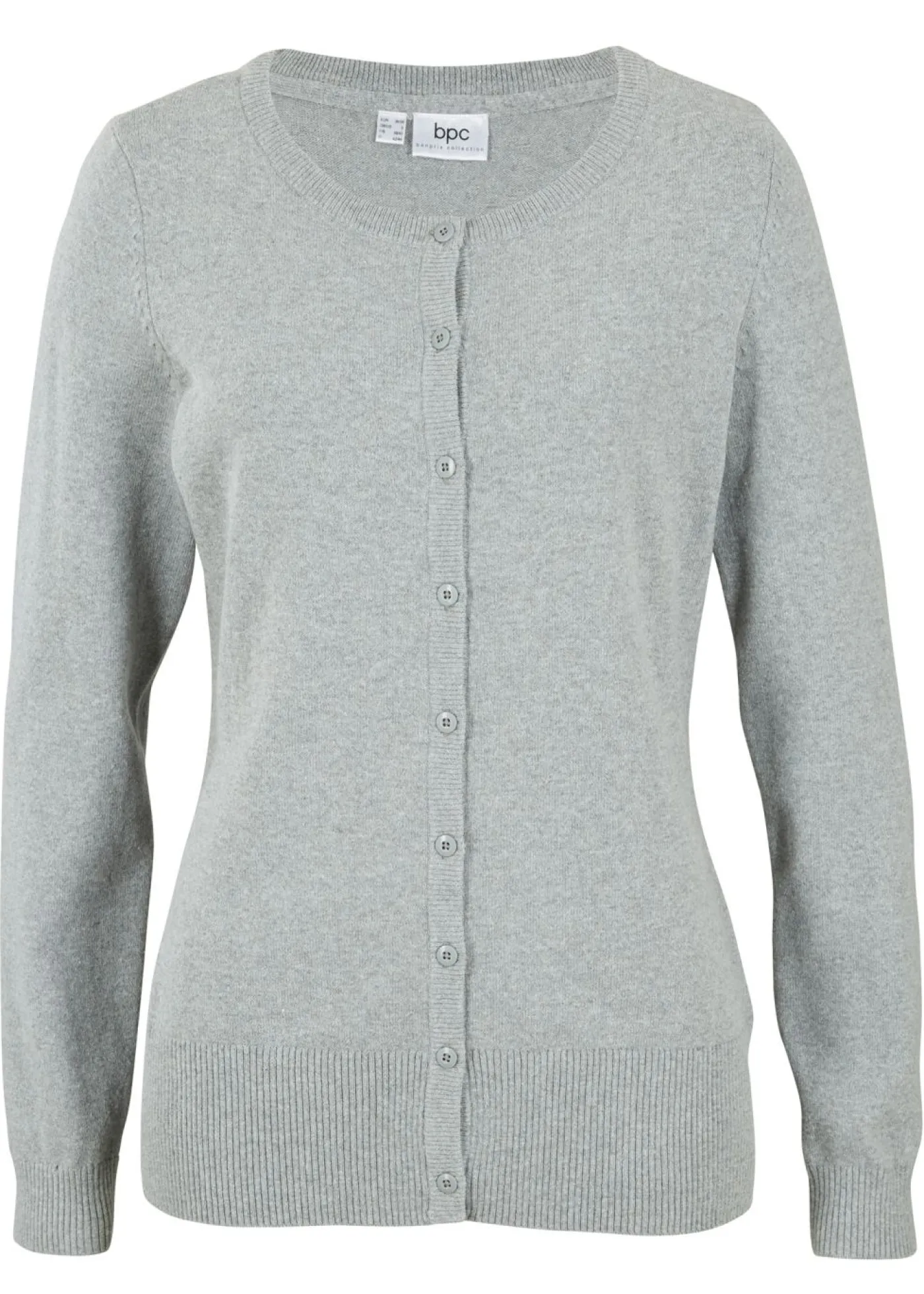 bonprix bonprix Chaqueta de punto fino con algodón reciclado gris moteado Discount