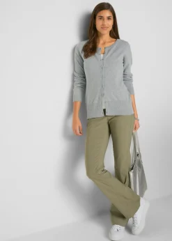 bonprix bonprix Chaqueta de punto fino con algodón reciclado gris moteado Discount