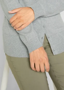 bonprix bonprix Chaqueta de punto fino con algodón reciclado gris moteado Discount
