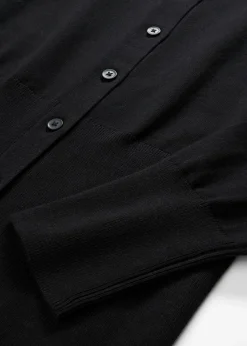 bonprix bonprix Chaqueta de punto fino con cuello redondo Negro Sale