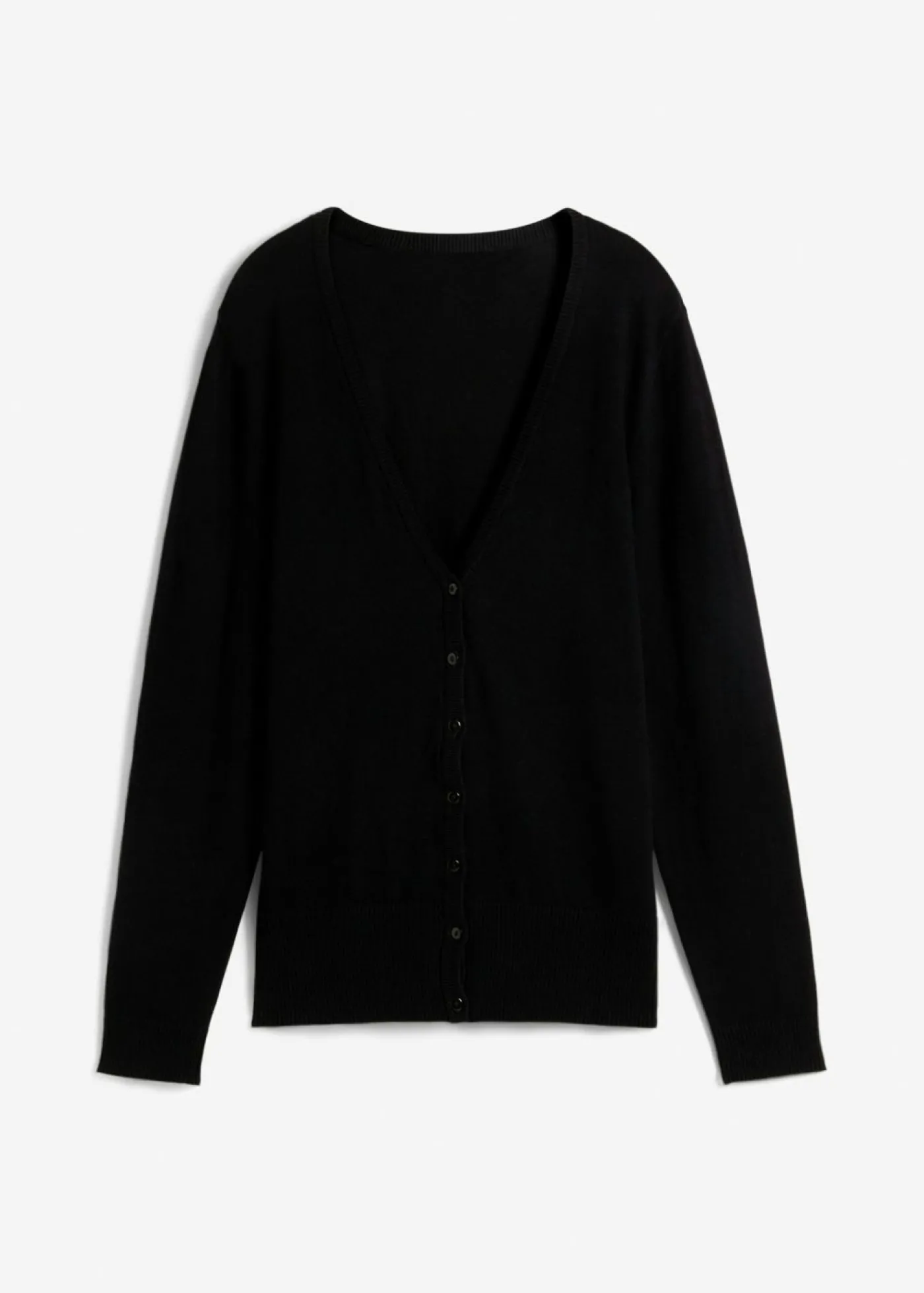 bonprix bonprix Chaqueta de punto fino con botones Negro New