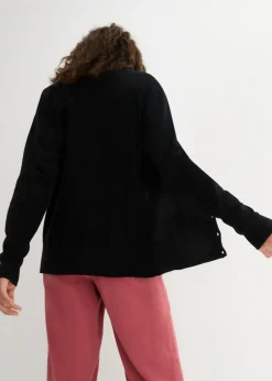 bonprix bonprix Chaqueta de punto fino con botones Negro New