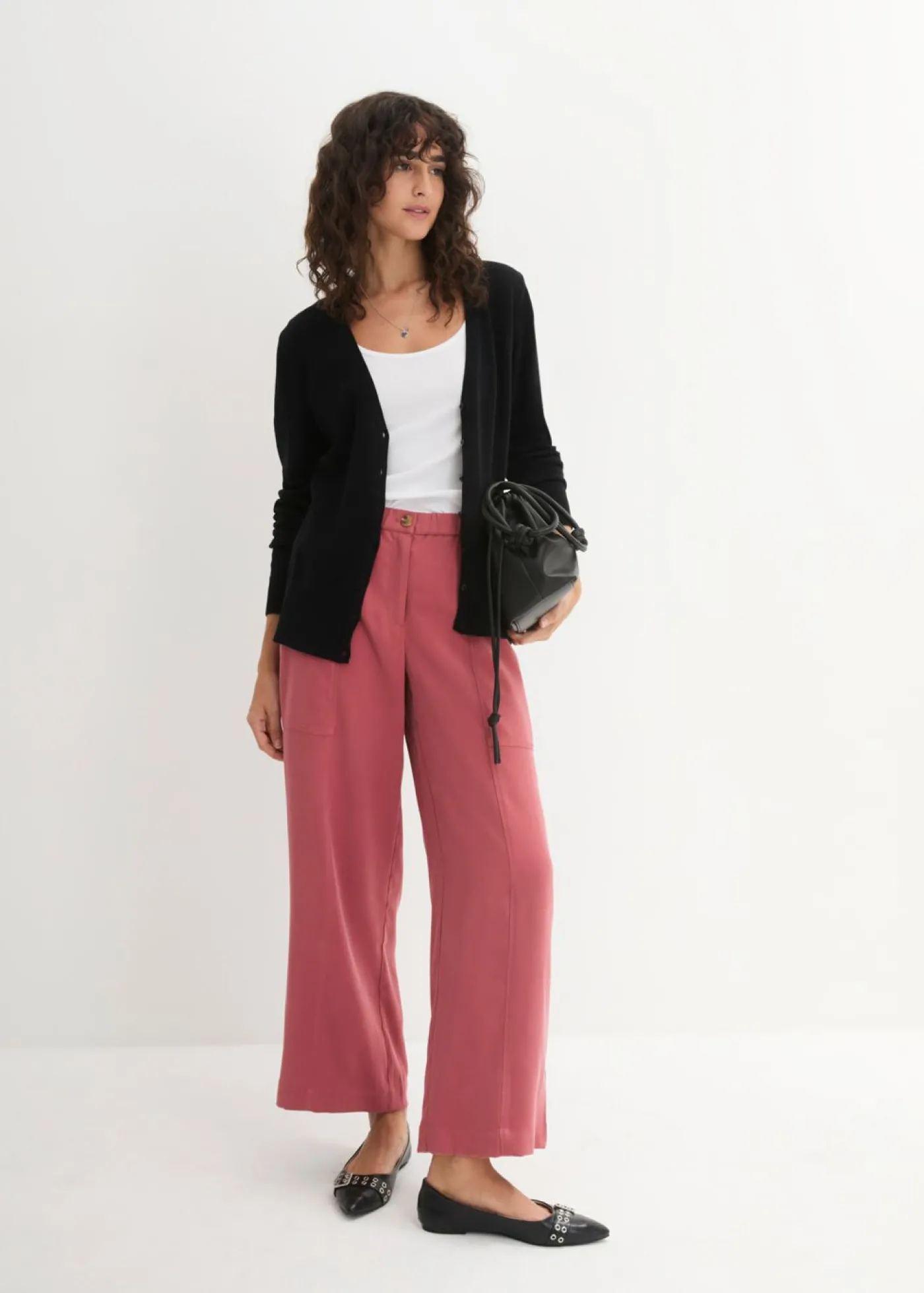 bonprix bonprix Chaqueta de punto fino con botones Negro New