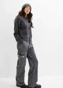 bonprix bonprix Chaqueta de punto fino con lazos antracita moteado Best