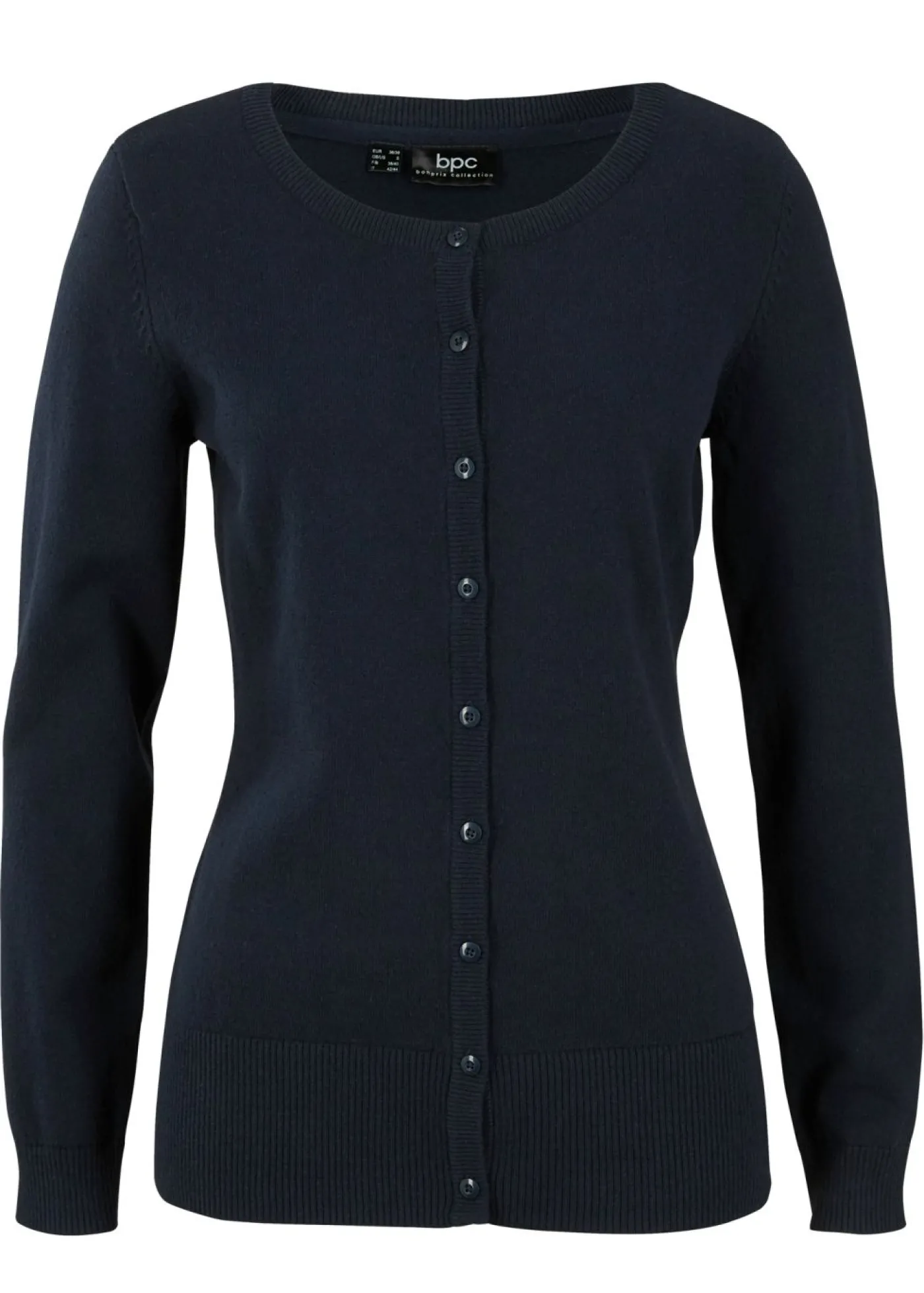 bonprix bonprix Chaqueta de punto fino con algodón reciclado Azul oscuro Sale