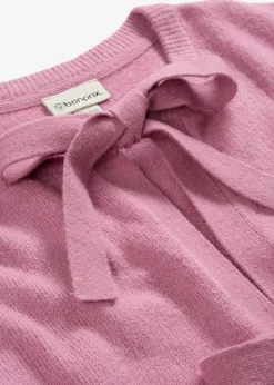 bonprix bonprix Chaqueta de punto fino con lazo Malva Best