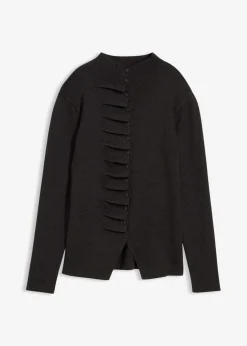 bonprix bonprix Chaqueta de punto fino de mezcla de viscosa suave Antracita jaspeado Outlet