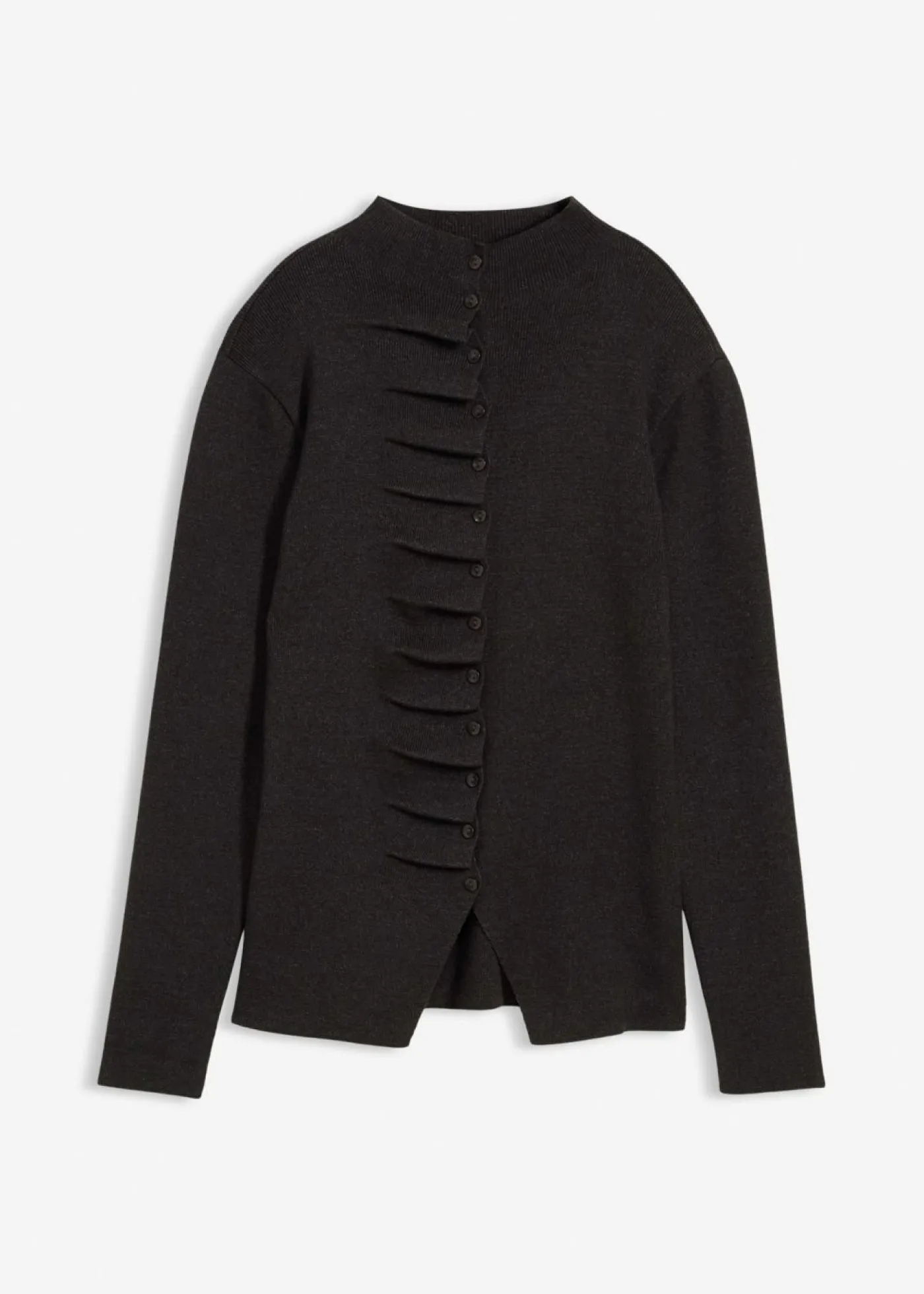 bonprix bonprix Chaqueta de punto fino de mezcla de viscosa suave Antracita jaspeado Outlet
