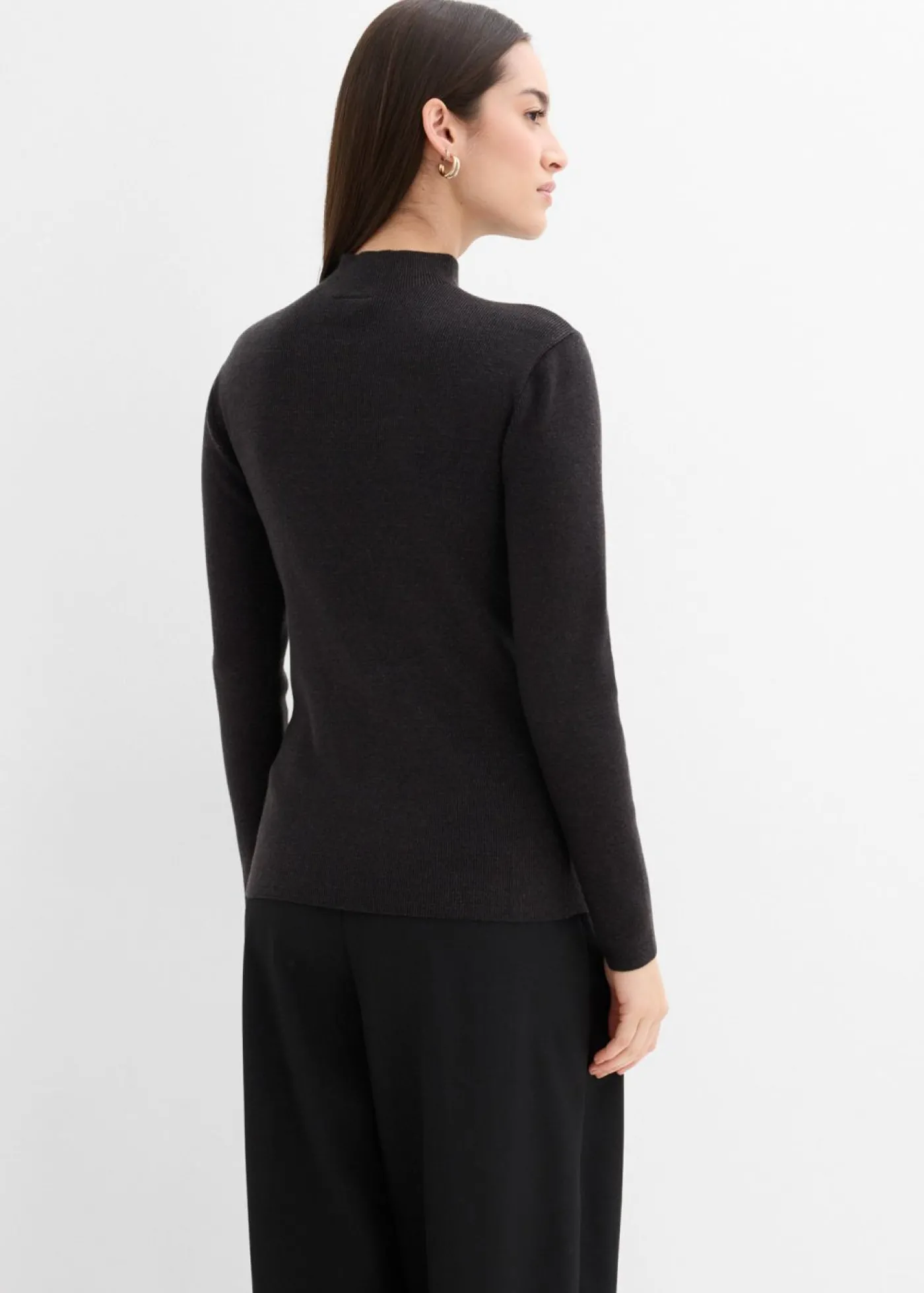 bonprix bonprix Chaqueta de punto fino de mezcla de viscosa suave Antracita jaspeado Outlet