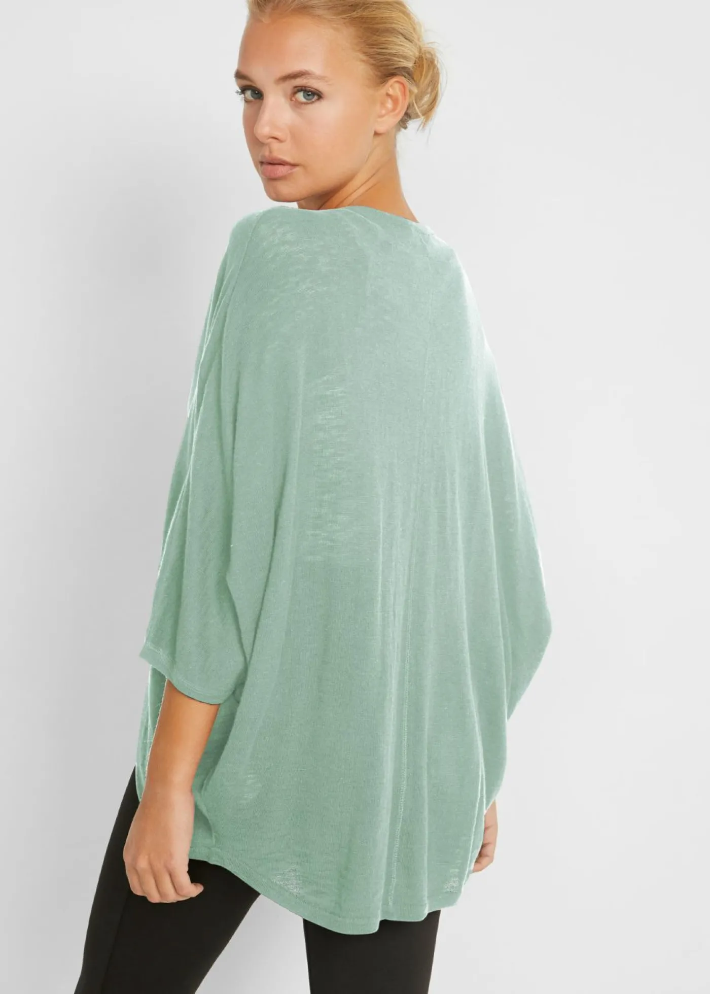 bonprix bonprix Chaqueta de punto fino de algodón puro Verde pastel Best