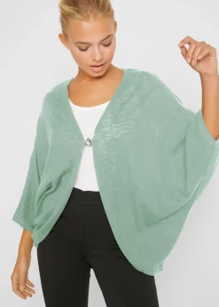 bonprix bonprix Chaqueta de punto fino de algodón puro Verde pastel Best