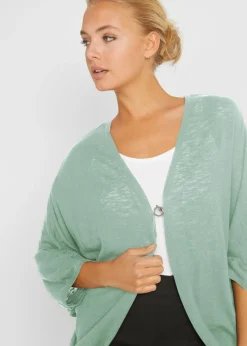 bonprix bonprix Chaqueta de punto fino de algodón puro Verde pastel Best