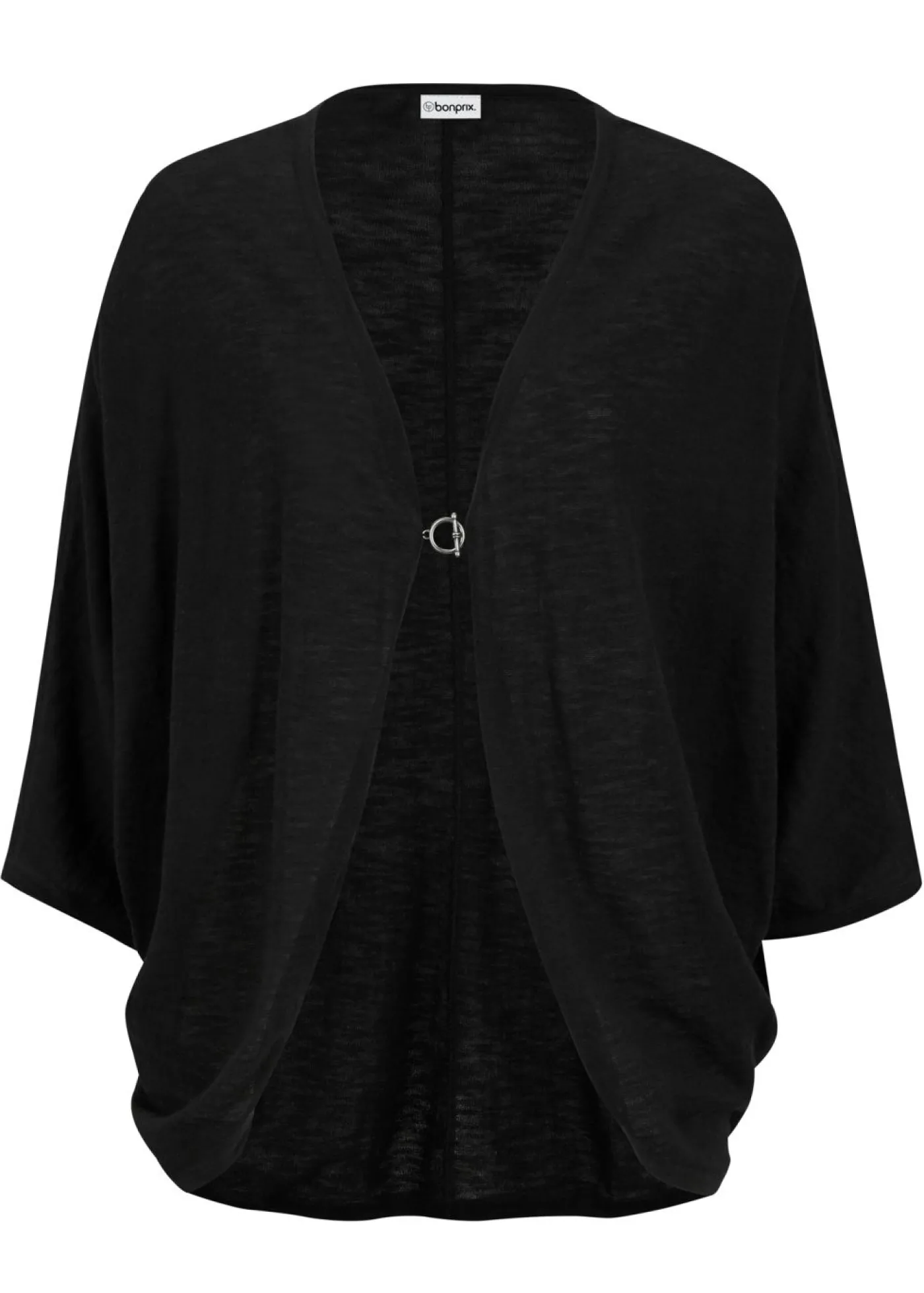 bonprix bonprix Chaqueta de punto fino de algodón puro Negro