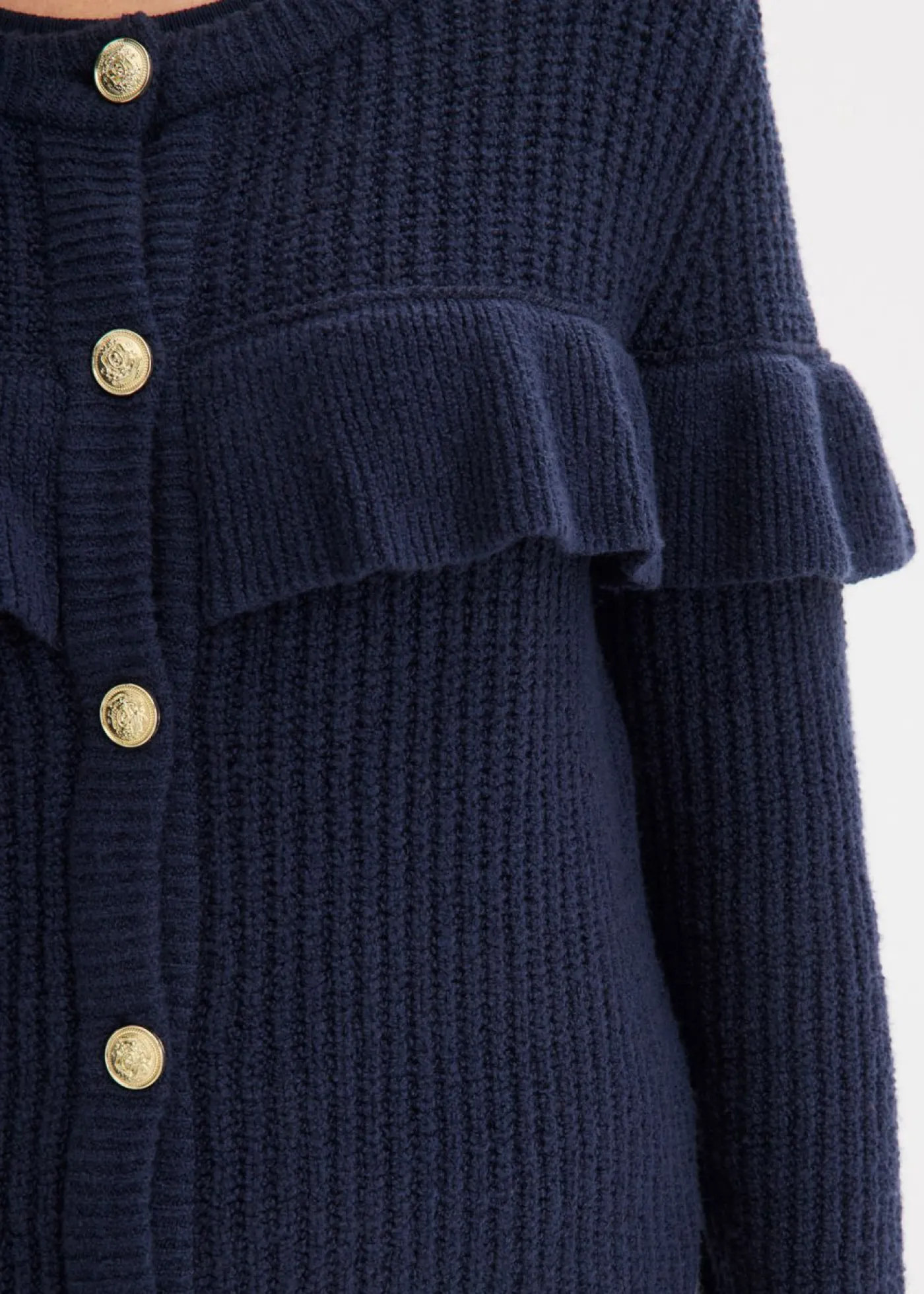 bonprix bonprix Chaqueta de punto fino de mezcla de algodón Azul marino