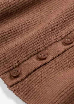 bonprix bonprix Chaqueta de punto fino de mezcla de viscosa suave Marrón castaño
