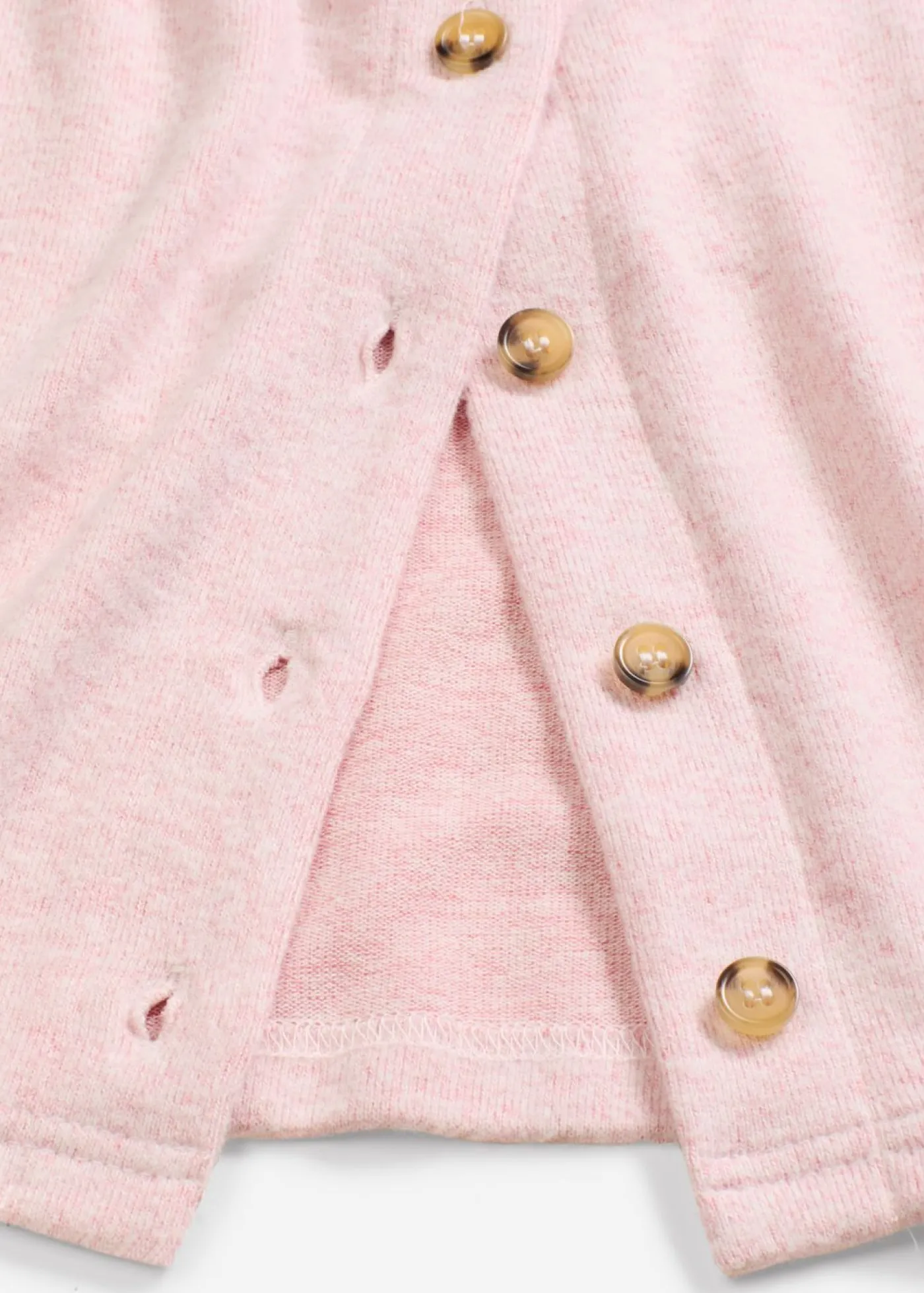bonprix bonprix Chaqueta de punto fino de canalé rosa ceniza moteado Outlet