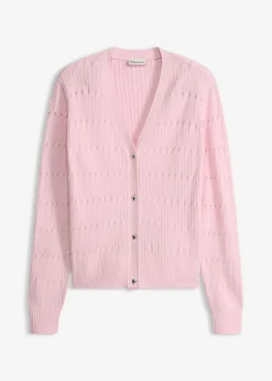 bonprix bonprix Chaqueta de punto fino de mezcla de viscosa rosa cristal New