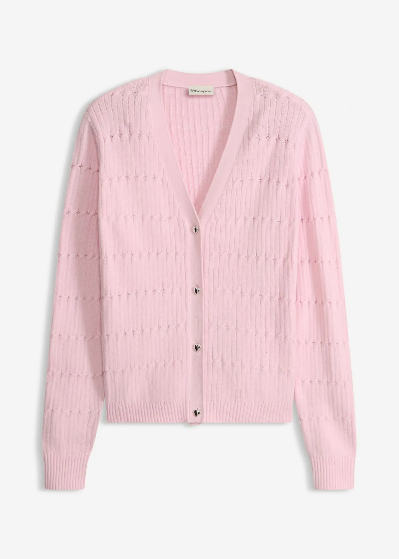 bonprix bonprix Chaqueta de punto fino de mezcla de viscosa rosa cristal New