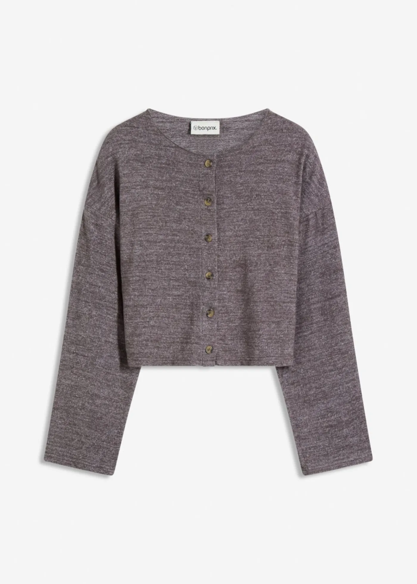 bonprix bonprix Chaqueta de punto fino de canalé pizarra moteado Hot