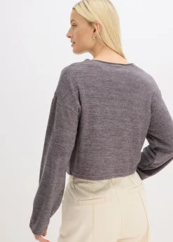 bonprix bonprix Chaqueta de punto fino de canalé pizarra moteado Hot