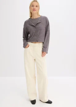 bonprix bonprix Chaqueta de punto fino de canalé pizarra moteado Hot
