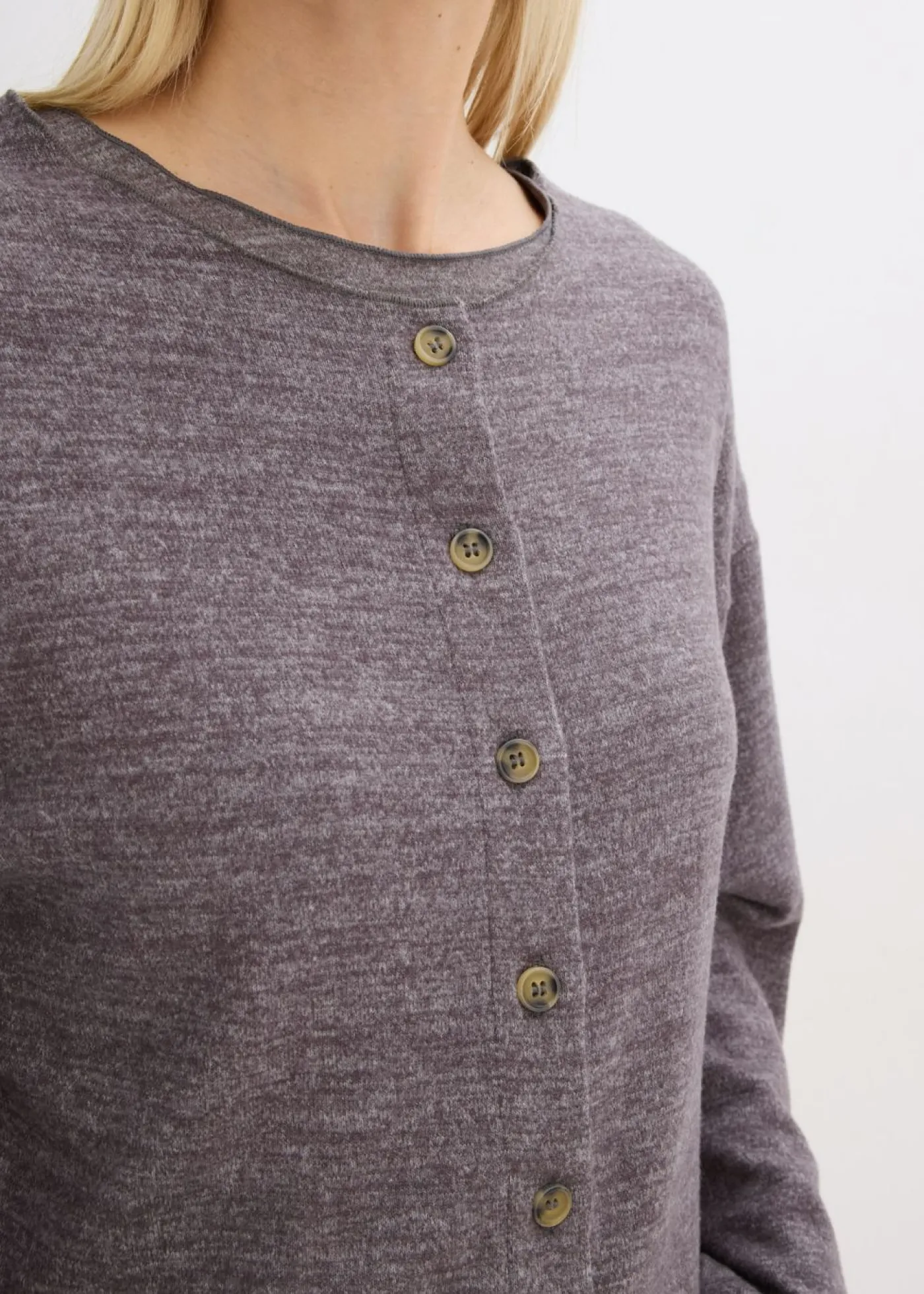 bonprix bonprix Chaqueta de punto fino de canalé pizarra moteado Hot