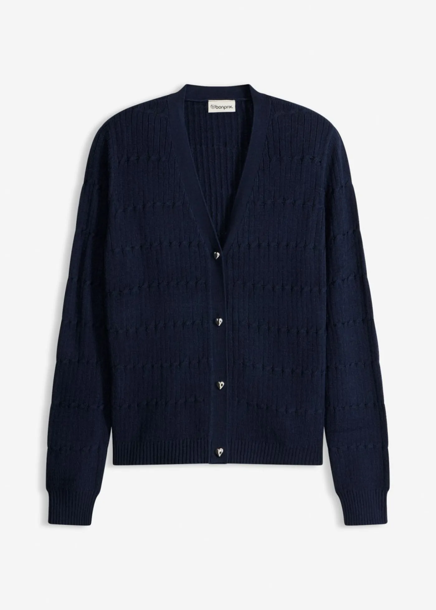 bonprix bonprix Chaqueta de punto fino de mezcla de viscosa Azul marino Clearance