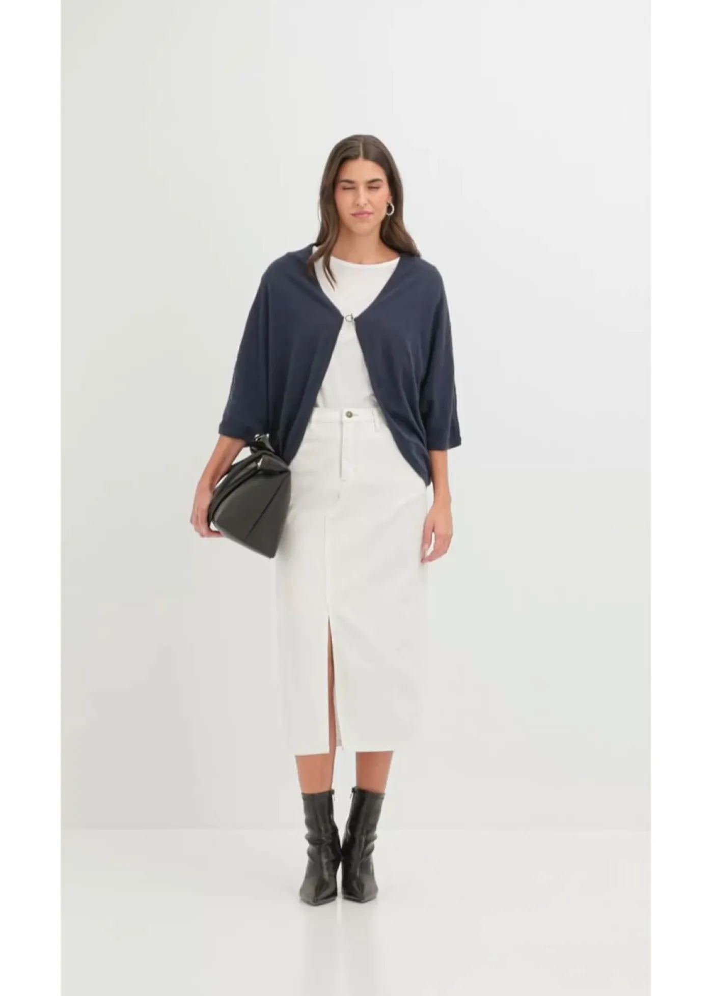bonprix bonprix Chaqueta de punto fino de algodón puro Azul marino Online
