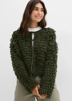bonprix bonprix Chaqueta de punto grueso oliva profundo New