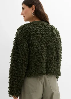 bonprix bonprix Chaqueta de punto grueso oliva profundo New