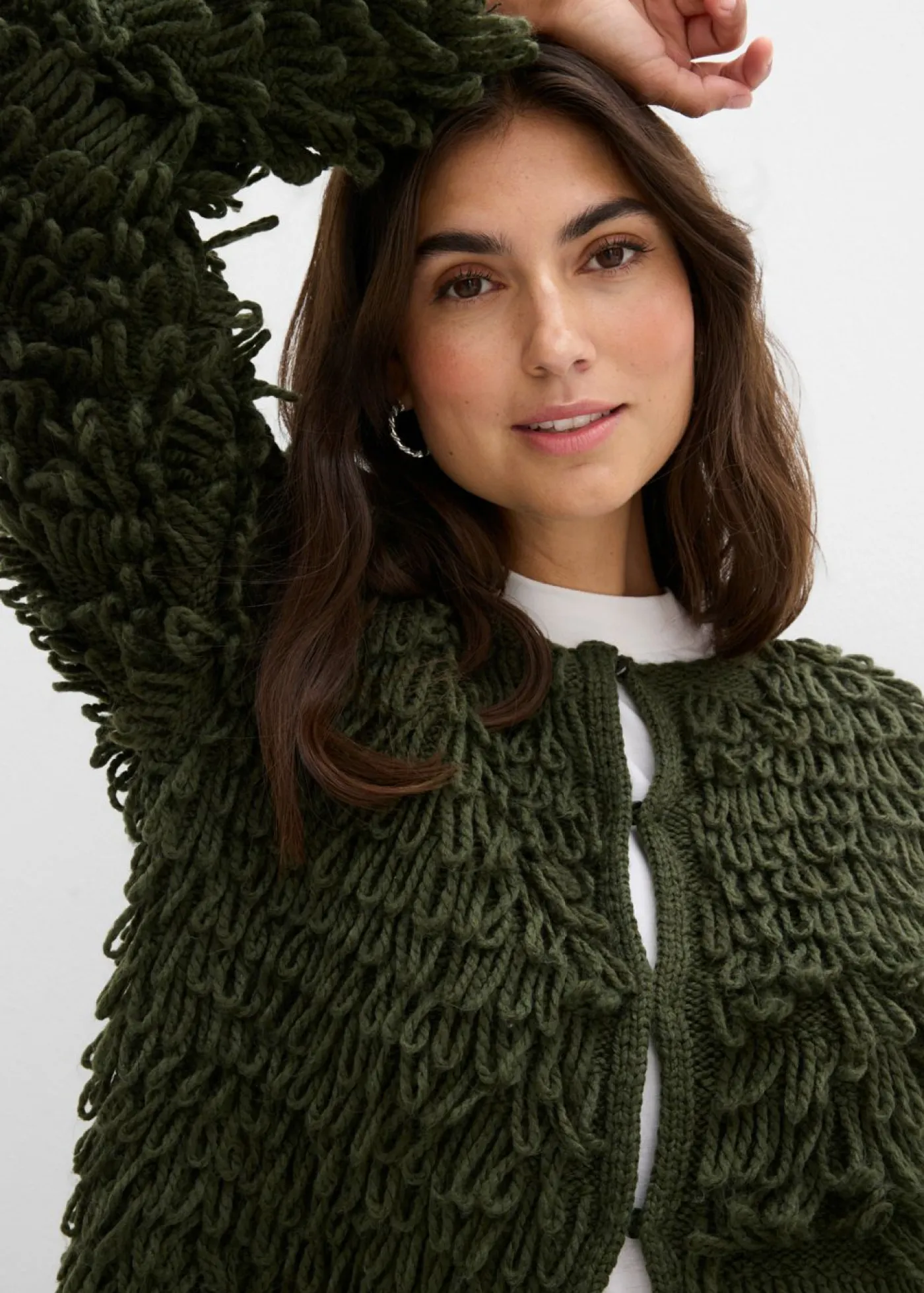 bonprix bonprix Chaqueta de punto grueso oliva profundo New