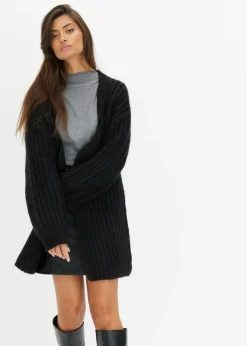 bonprix bonprix Chaqueta de punto grueso Negro Sale