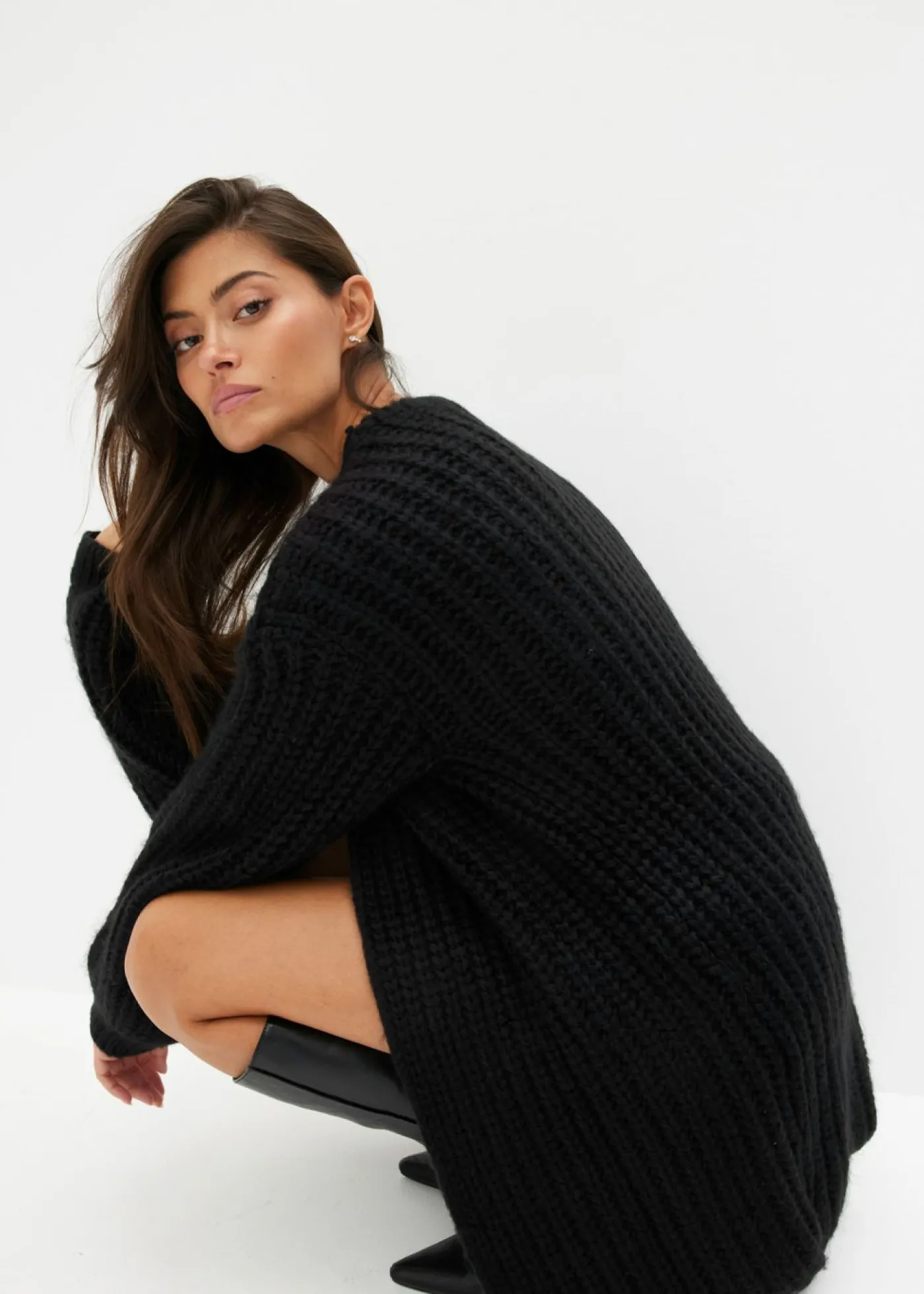 bonprix bonprix Chaqueta de punto grueso Negro Sale