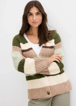 bonprix bonprix Chaqueta de punto grueso con degradado cromático caqui oscuro New