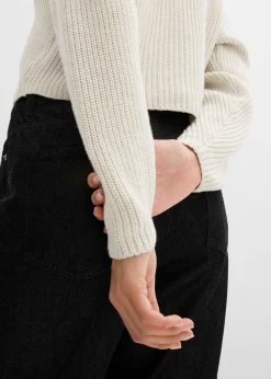 bonprix bonprix Chaqueta de punto grueso de algodón puro blanco lana moteado Hot