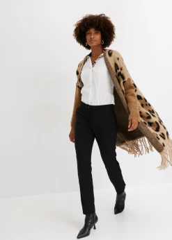 bonprix bonprix Chaqueta de punto holgada estampado leo beige-negro-marrón