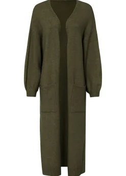 bonprix bonprix Chaqueta de punto holgada de largo midi Verde oliva oscuro New