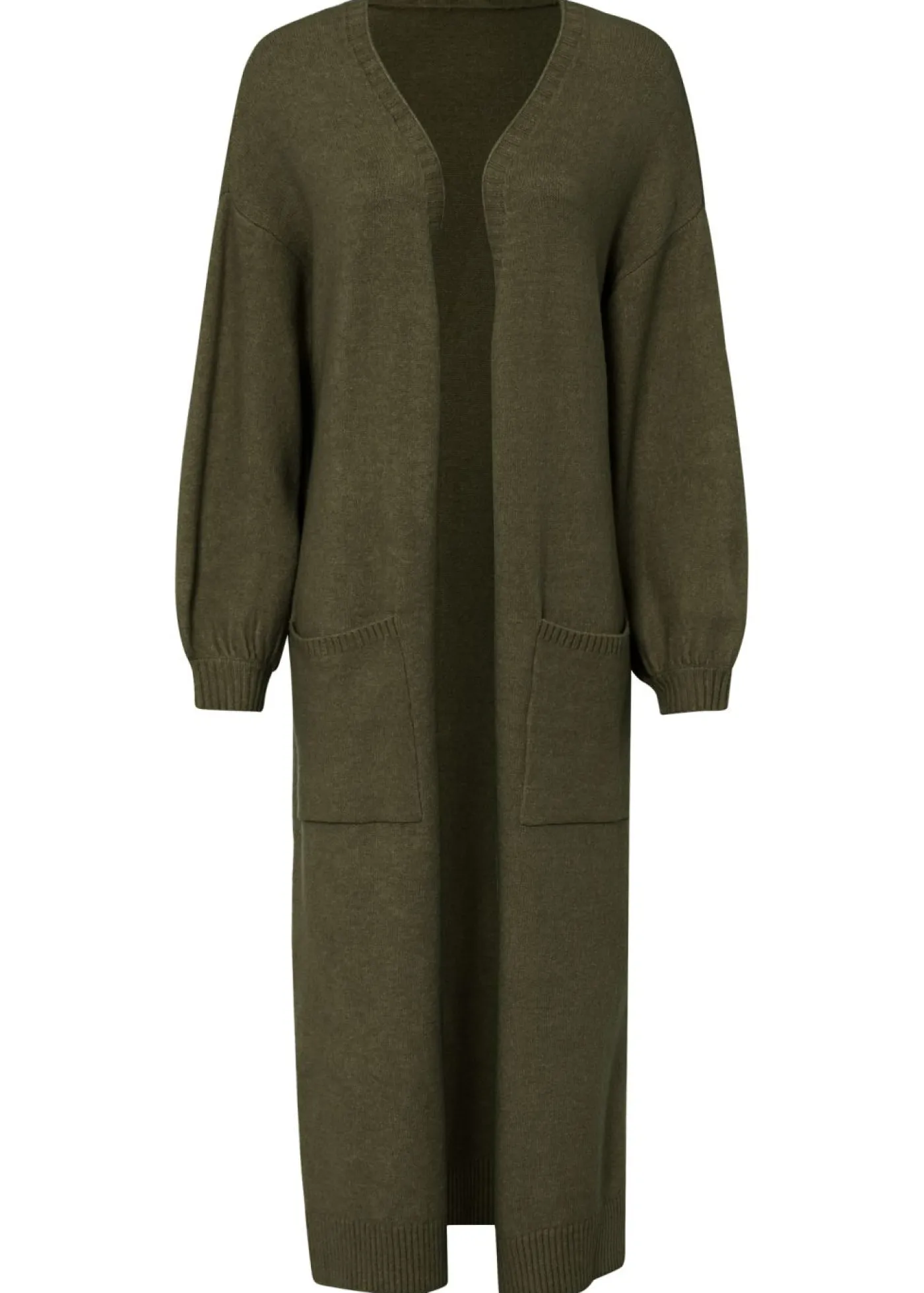 bonprix bonprix Chaqueta de punto holgada de largo midi Verde oliva oscuro New