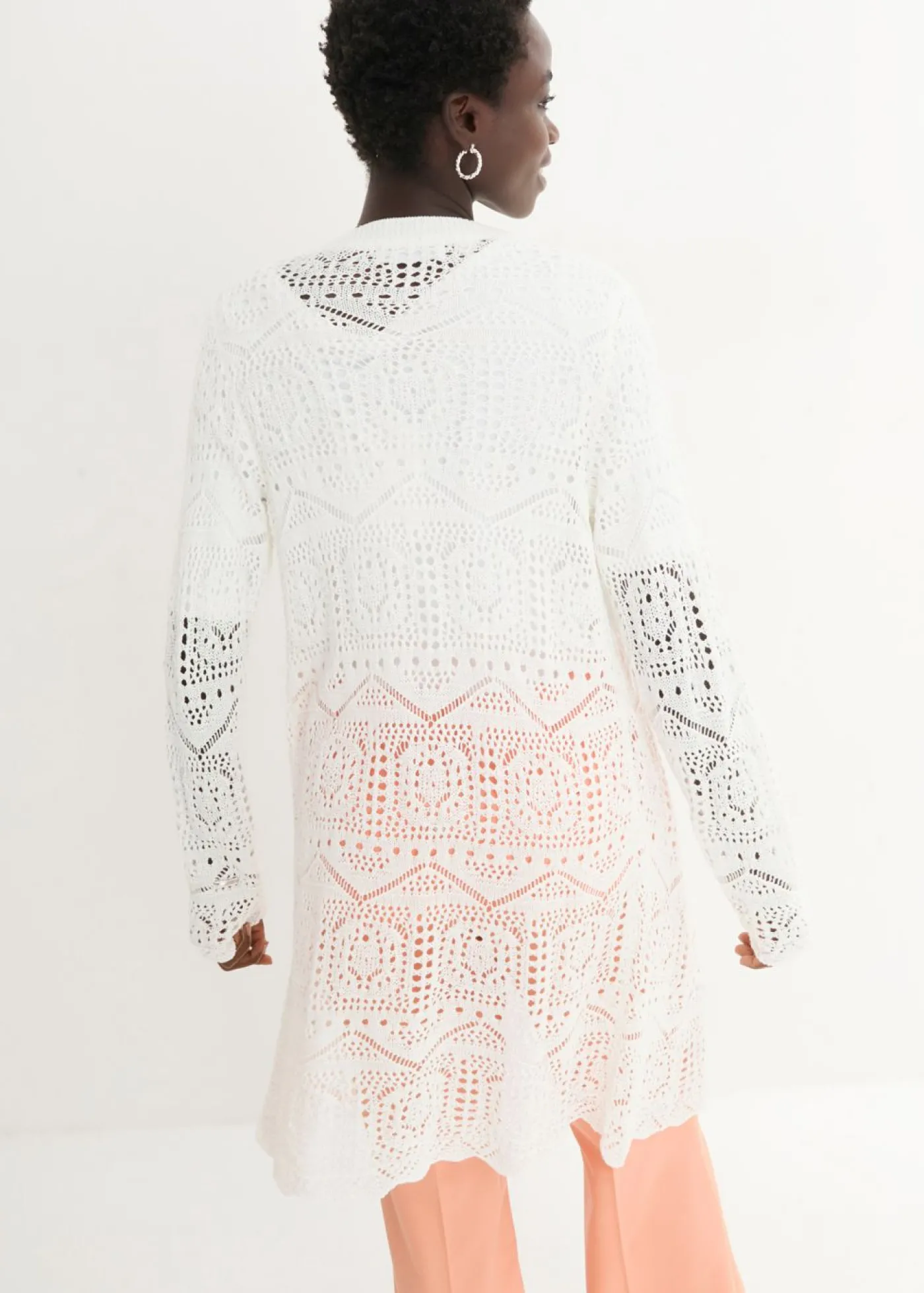 bonprix bonprix Chaqueta de punto larga Blanco lana Best
