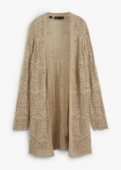 bonprix bonprix Chaqueta de punto larga Beige