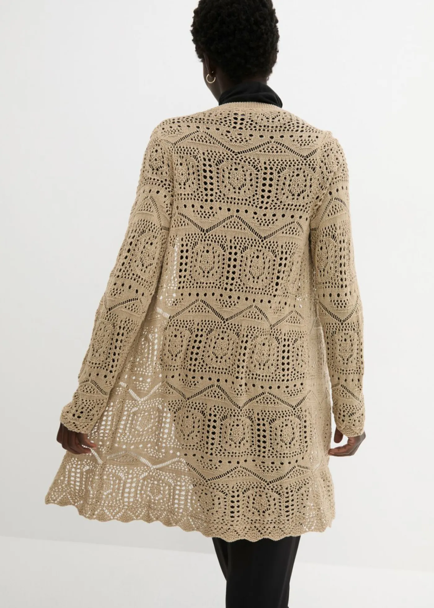 bonprix bonprix Chaqueta de punto larga Beige