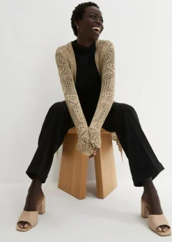 bonprix bonprix Chaqueta de punto larga Beige