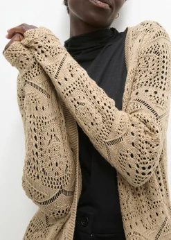 bonprix bonprix Chaqueta de punto larga Beige