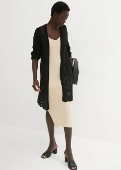 bonprix bonprix Chaqueta de punto larga Negro New
