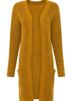 bonprix bonprix Chaqueta de punto larga Marrón miel jaspeado