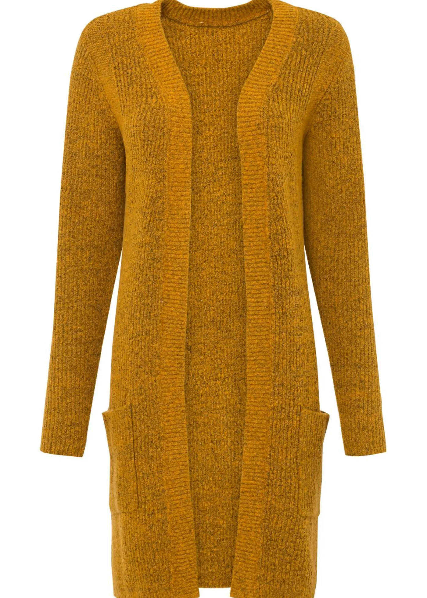 bonprix bonprix Chaqueta de punto larga Marrón miel jaspeado
