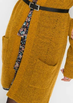 bonprix bonprix Chaqueta de punto larga Marrón miel jaspeado