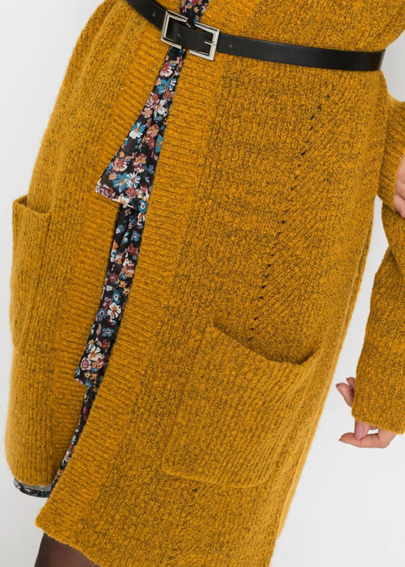 bonprix bonprix Chaqueta de punto larga Marrón miel jaspeado