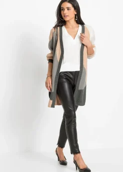 bonprix bonprix Chaqueta de punto oversize Beige/blanco lana/antracita/gris Best