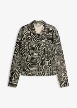 bonprix bonprix Chaqueta de sarga Arena-negro con estampado de cebra Best